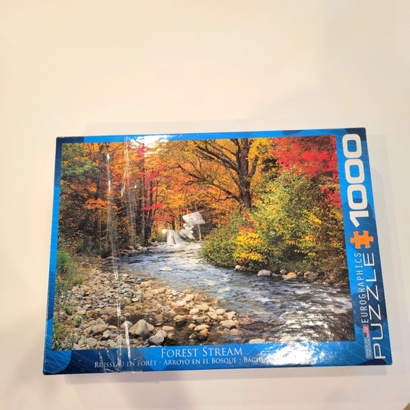 EURO PUZZLES 1000 PC FOREST STREAM PUZZLE - Picture 1 of 4